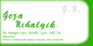 geza mihalyik business card